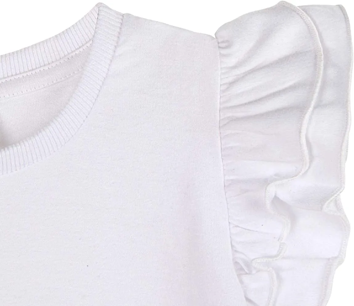 A&J DESIGN Baby & Toddler Girl Ruffle Heavyweight T-Shirts 12M-4T