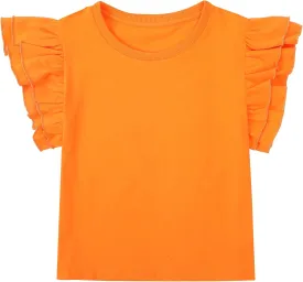 A&J DESIGN Baby & Toddler Girl Ruffle Heavyweight T-Shirts 12M-4T