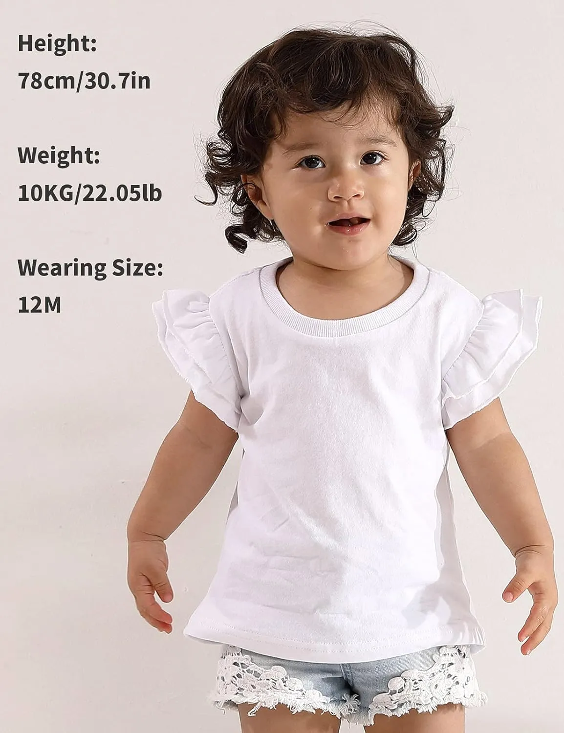 A&J DESIGN Baby & Toddler Girl Ruffle Heavyweight T-Shirts 12M-4T