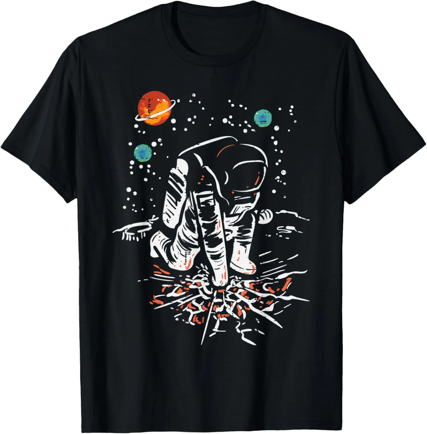 Astronaut Punch Cracked Ground Space Galaxy Men Women Kids T-Shirt