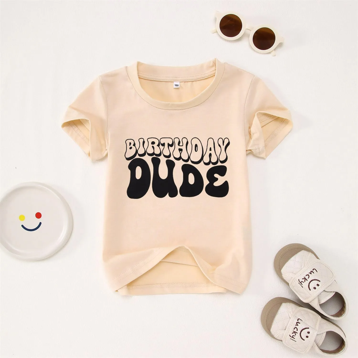 Birthday Dude Shirt Toddler Baby Boy Funny Letter Birthday T-Shirt Kids Summer Short Sleeve Party Gifts Tees Top