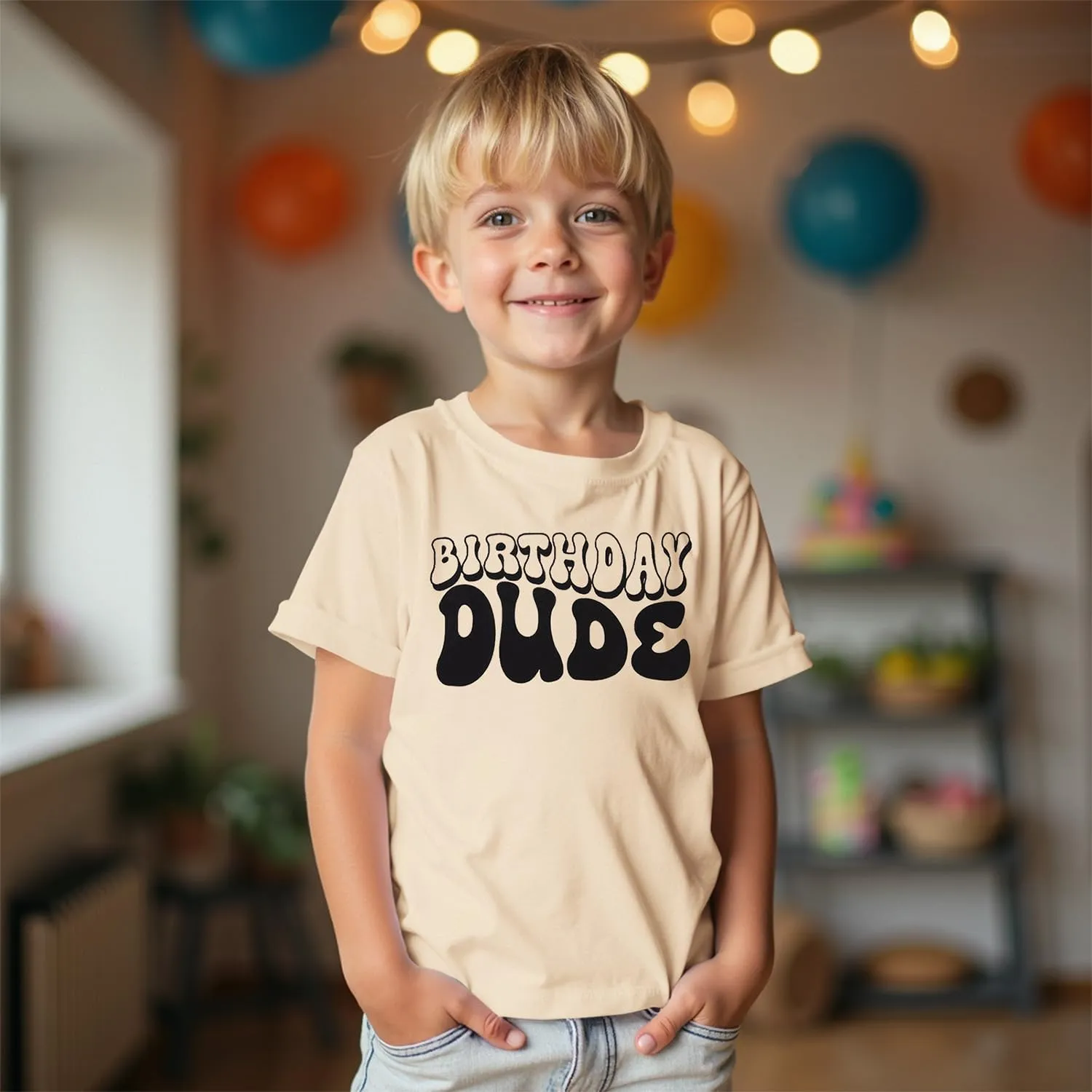 Birthday Dude Shirt Toddler Baby Boy Funny Letter Birthday T-Shirt Kids Summer Short Sleeve Party Gifts Tees Top
