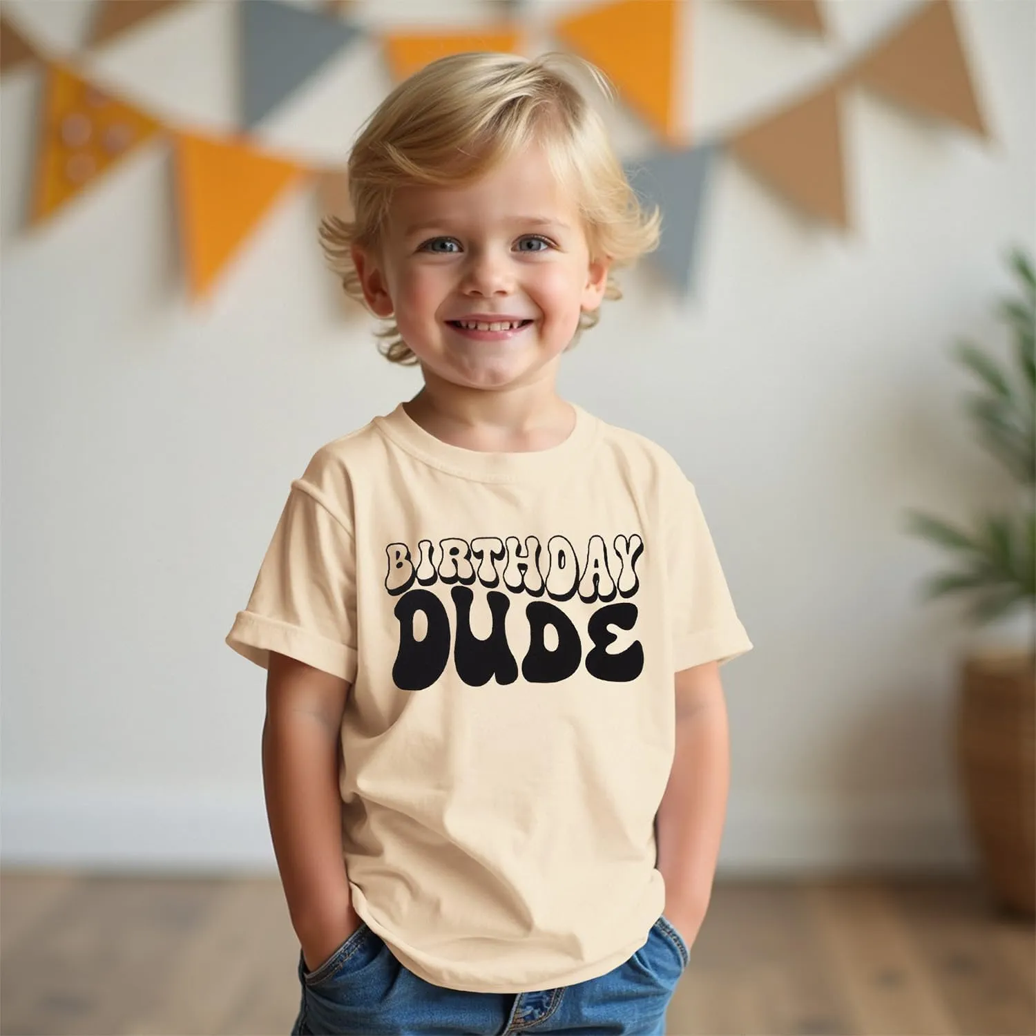 Birthday Dude Shirt Toddler Baby Boy Funny Letter Birthday T-Shirt Kids Summer Short Sleeve Party Gifts Tees Top