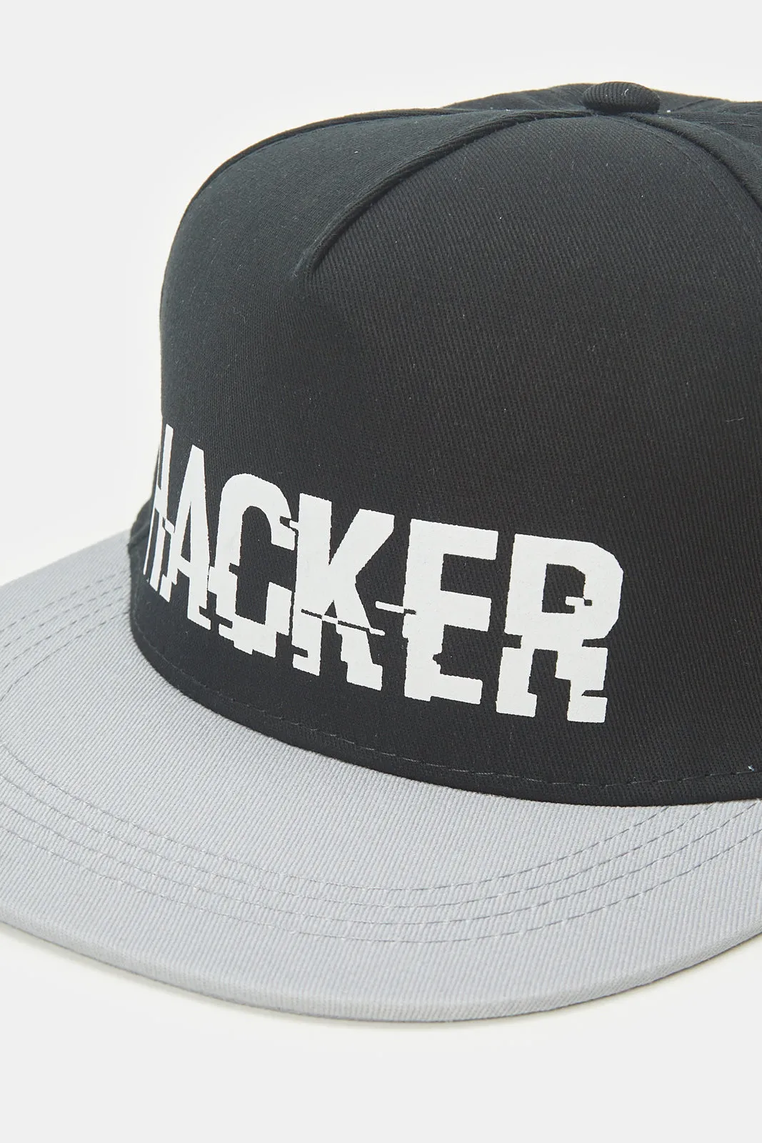 Boys Black Printed Cap
