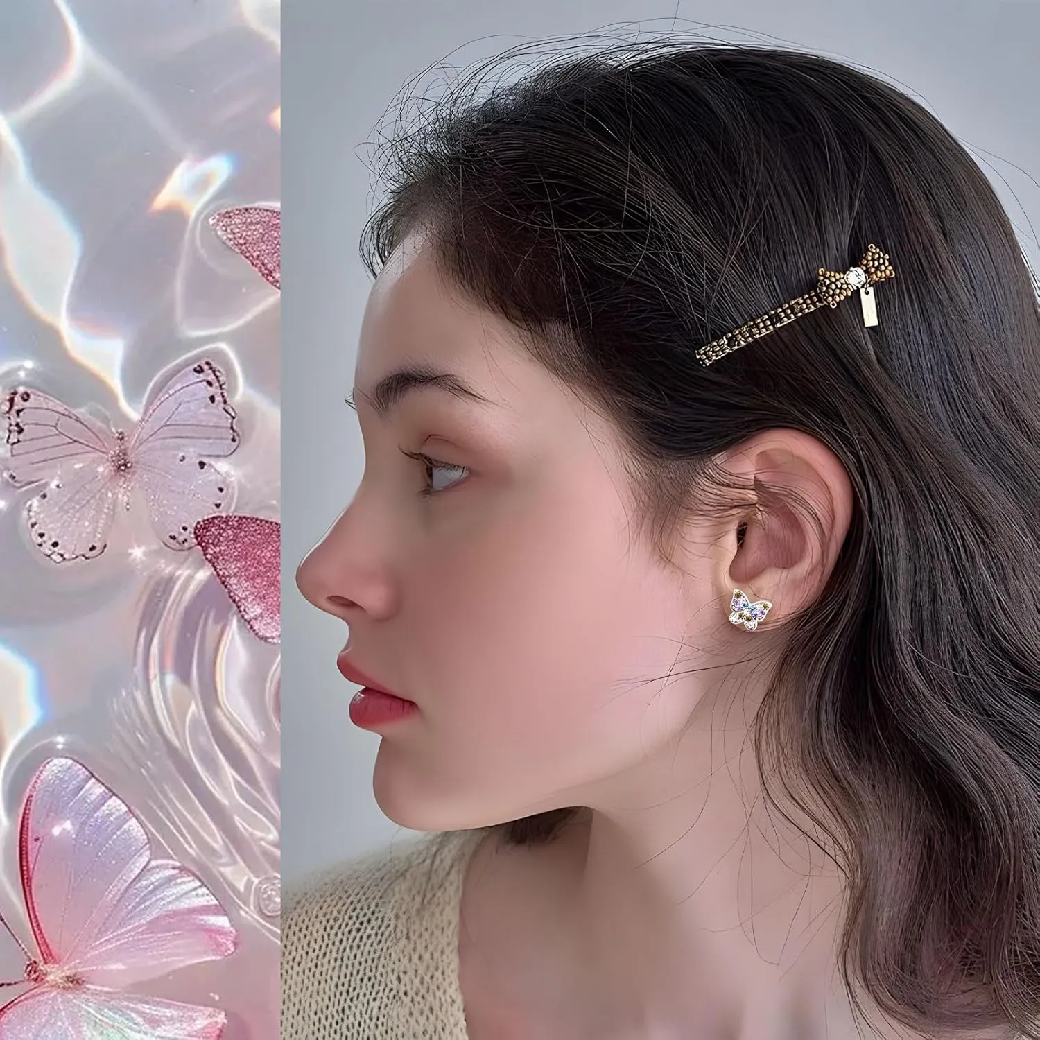 Butterfly Earrings as 8 Year Old Girls Birthday Gifts for Granddaughter Daughter Niece Girls Easter Earrings,8th Birthday Valentines Gifts for Girls Hypoallergenic Screw Back Stud Earrings