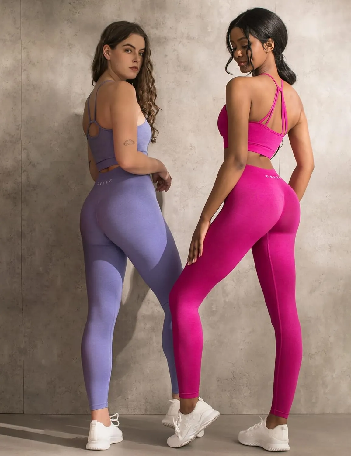 CELER Workout Leggings for Women Tummy Control Chemistry Seamless Scrunch Butt Gym Leggings High Waisted Yoga Pants
