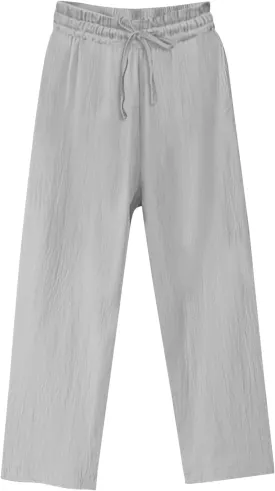Cotton Linen Wide Leg Pants for Women High Waisted Slacks Lounge Baggy Flowy Palazzo Pants Casual Beach Trousers