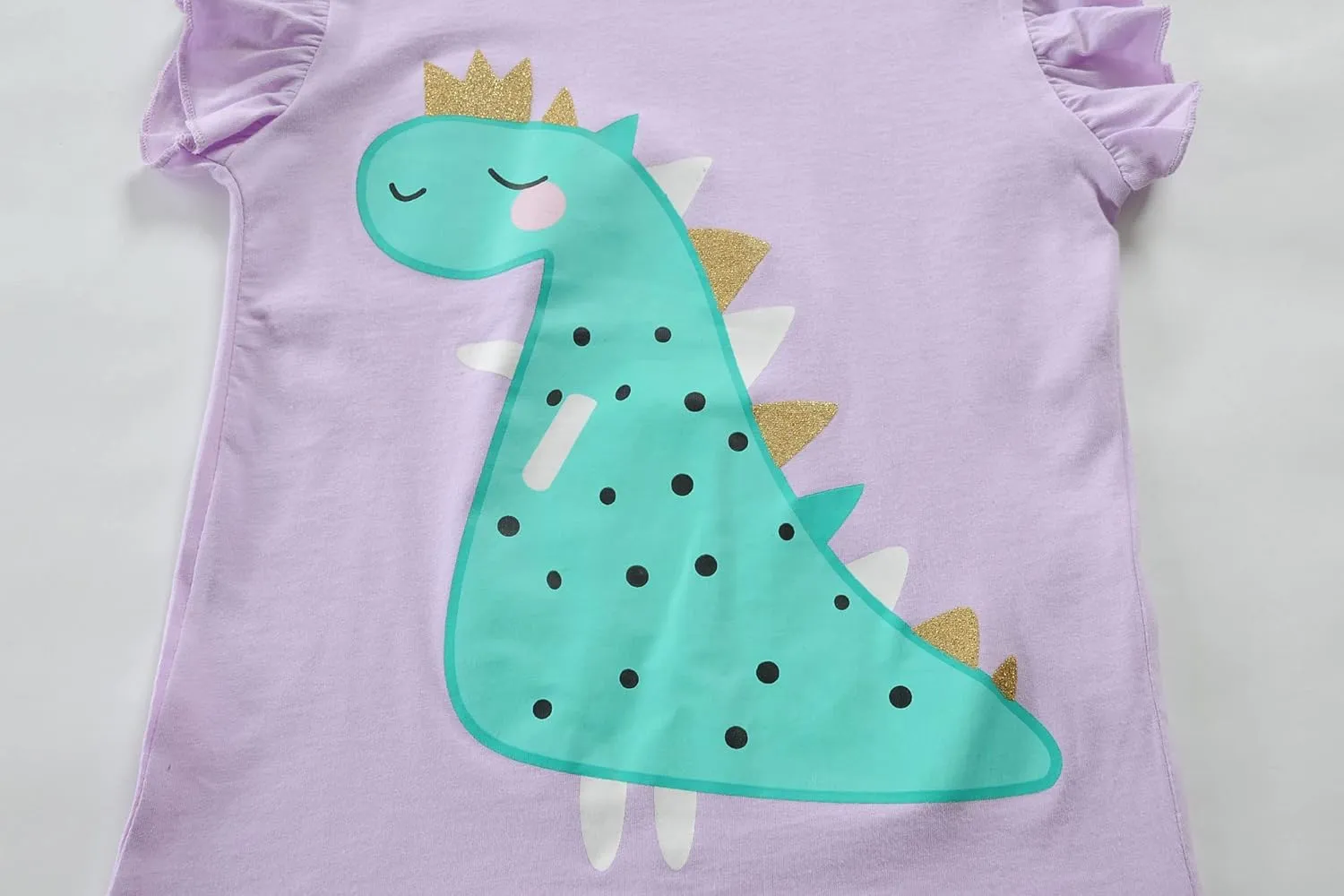 DDSOL T-Shirts Baby Girls Ruffle Sleeve Shirts Summer Toddler Cotton Tees Kids Graphic Tank Tops 2-7 Years