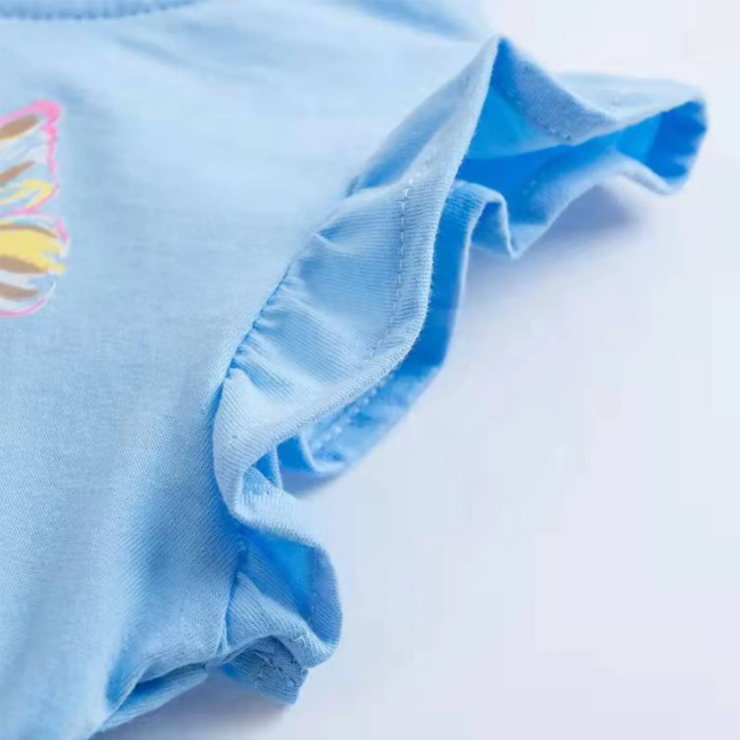 DDSOL T-Shirts Baby Girls Summer Ruffle Sleeve Shirts Toddler Cotton Tees Kids Easter Bunny Tank Tops 2-7 Years