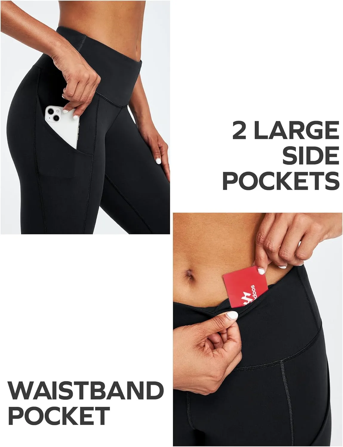 Ewedoos Leggings with Pockets for Women High Waisted Yoga Pants Women Tummy Control Workout Compression Leggings