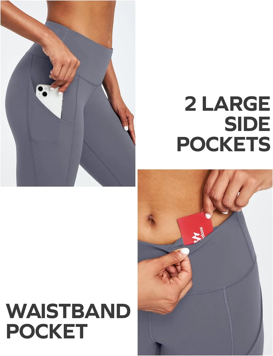 Ewedoos Leggings with Pockets for Women High Waisted Yoga Pants Women Tummy Control Workout Compression Leggings
