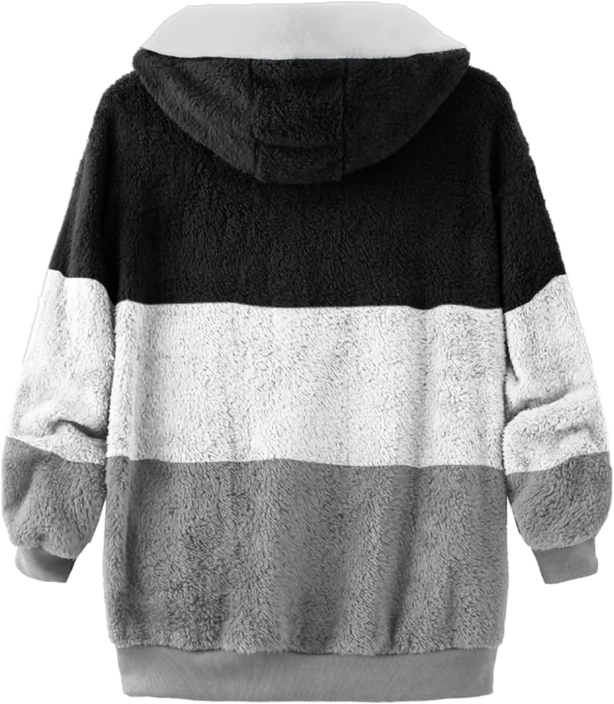 Fuzzy Fleece Jacket Women Plus Size Warm Winter Coats Fluffy Sherpa Hoodie Zip up Casual Cardigan Sweater Outerwear