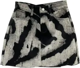 Gothic Ink Tie Dye Printed Mini Skirt Pleated Skirt Denim Skirts Women High Waist Harajuku Hot Girl Skirts Casual A Line