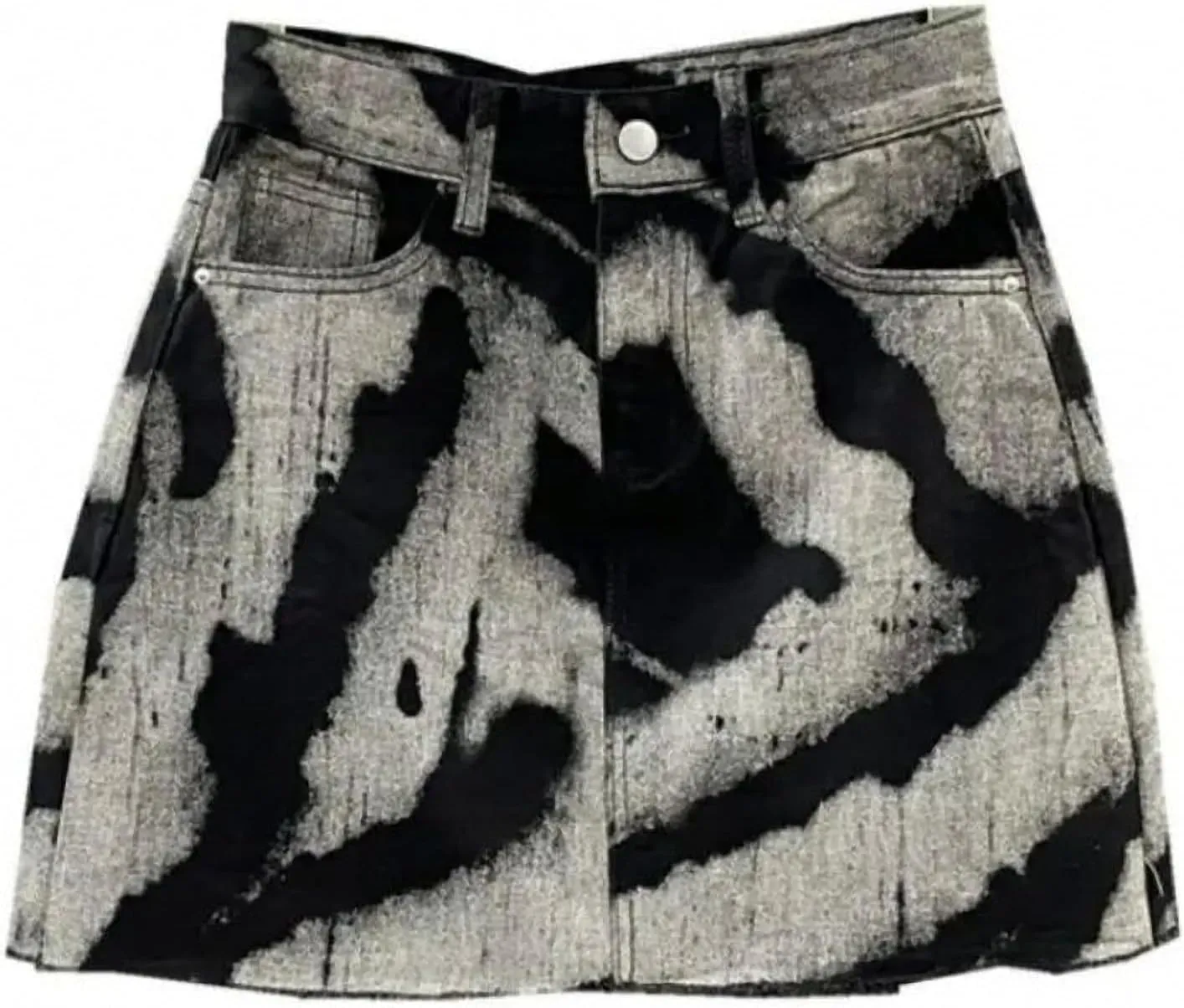 Gothic Ink Tie Dye Printed Mini Skirt Pleated Skirt Denim Skirts Women High Waist Harajuku Hot Girl Skirts Casual A Line