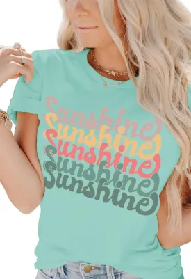 INFITTY Womens Funny Letters Print T Shirts Short Sleeve Shirts Cute Sunshine Graphic Tees Summer Casual Loose Tops