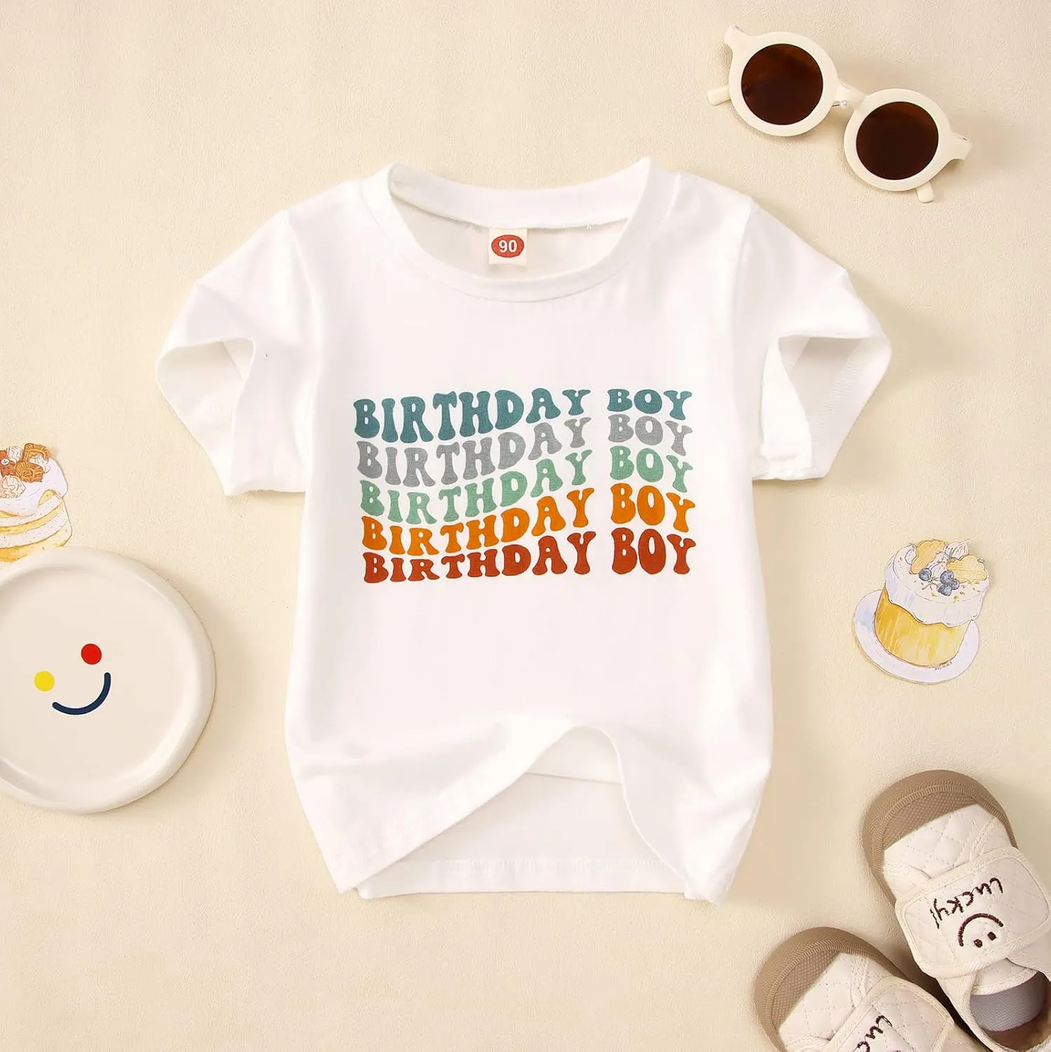 KEKEMI Birthday Boy Shirt Toddler Baby Boys Birthday Party T-Shirt Cute Letter Print 1st 2nd 3rd 4th 5th Birthday Gift Tees