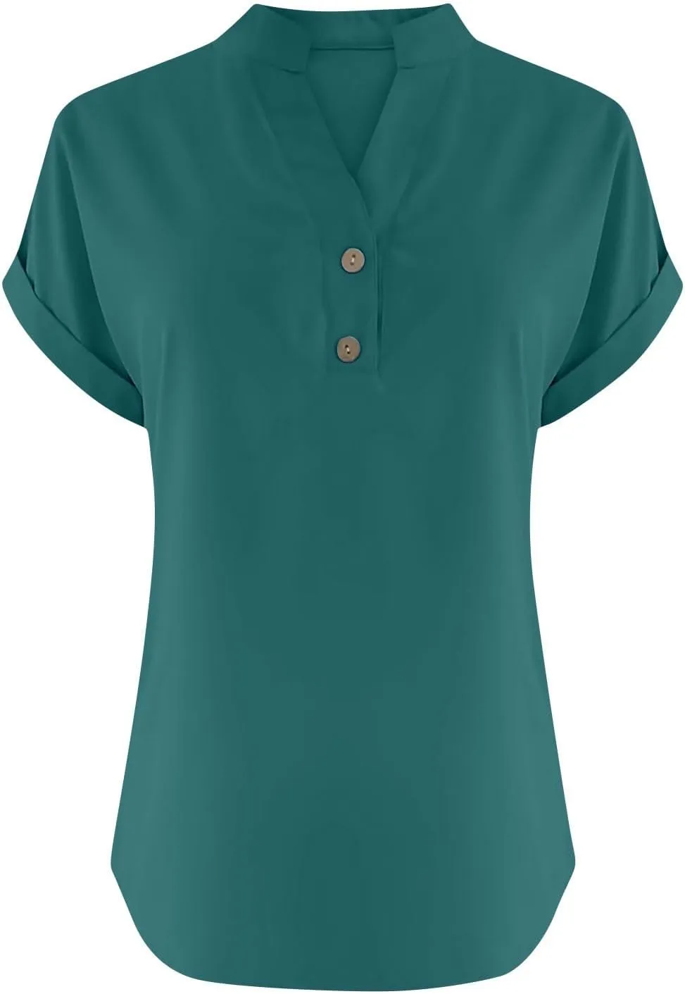 Linen Button Down Shirt Women Loose V-Neck T-Shirts Casual Short Sleeve Beach Blouse Summer Bohemian Tops