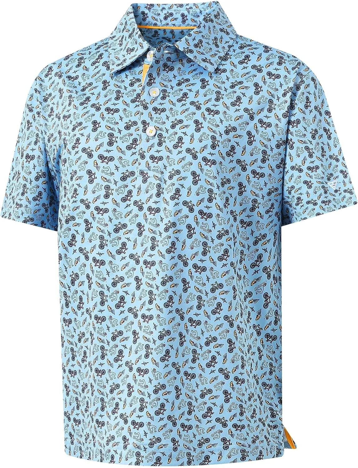 M MAELREG Boys Polo Shirt Short Sleeve Performance Dry Fit Stretch Funny Print Active Casual Collared Golf Shirts for Boy