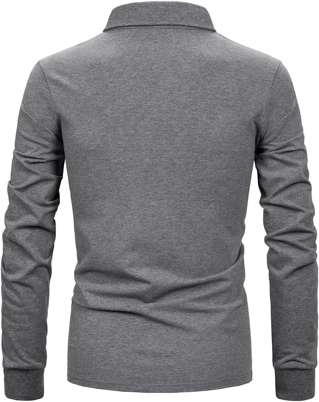 Mens Polo Shirts Long Sleeve Casual Plaid Collar Golf Shirt for Men Slim Fit Cotton Polo T Shirts Top