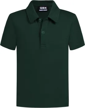QBK Toddler to Youth Boys' School Uniform Pique Polo Kids Short Sleeve Collared Golf Shirt
