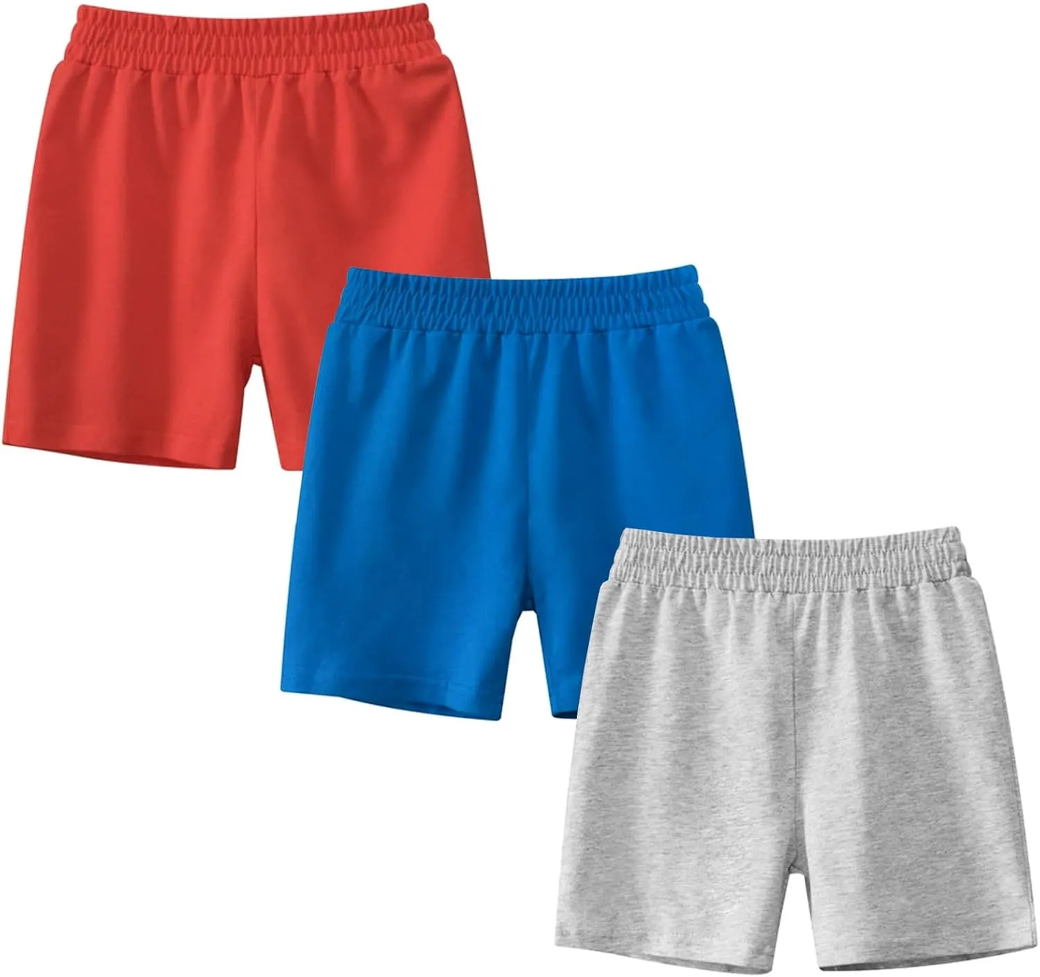 Toddler Boys Cotton Shorts Summer Elastic Waistband Pull on Jogger Short Pants