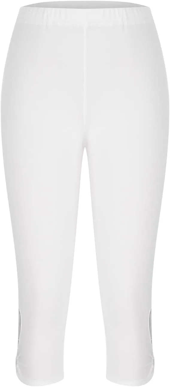 Womens Capri Leggings Summer Plus Size Capris Workout Yoga High Waisted Capri Pants Casual Pull On Capris