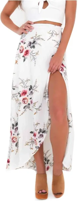 Womens Slit Skirt Floral Boho Long Skirts Tie Up Waist Summer Beach Wrap Cover Up Maxi Skirt Sexy Holiday Party Dresses