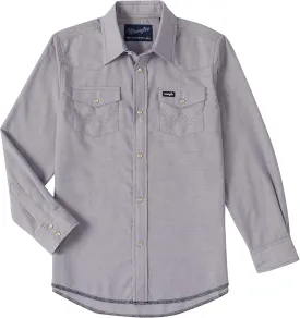 Wrangler Boys' Long Sleeve Western Solid Snap Shirt