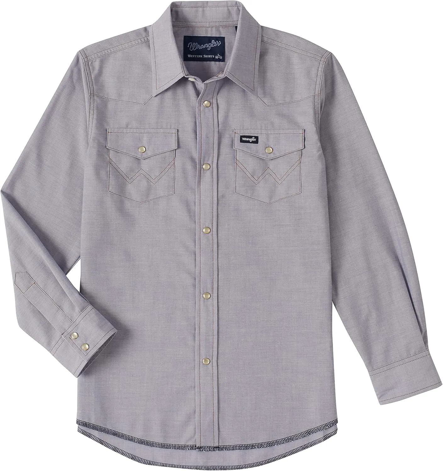 Wrangler Boys' Long Sleeve Western Solid Snap Shirt
